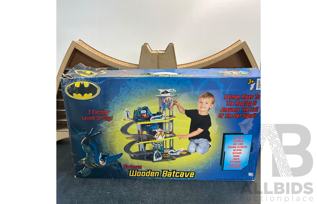 Boxed Batman Wooden Batcave & Custom Made Batman Display Shelves