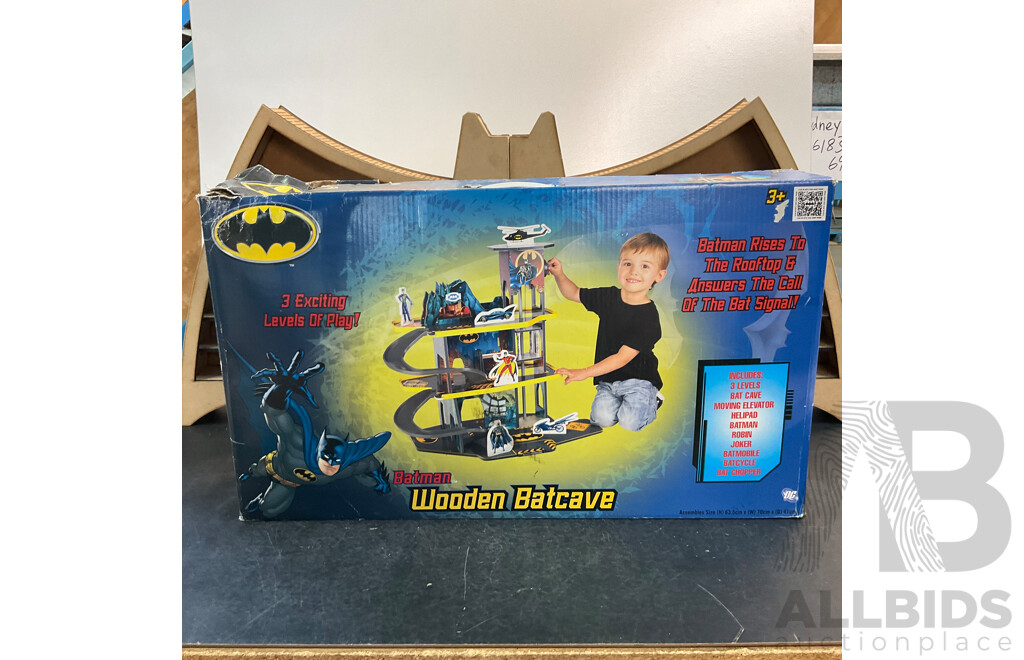 Boxed Batman Wooden Batcave & Custom Made Batman Display Shelves