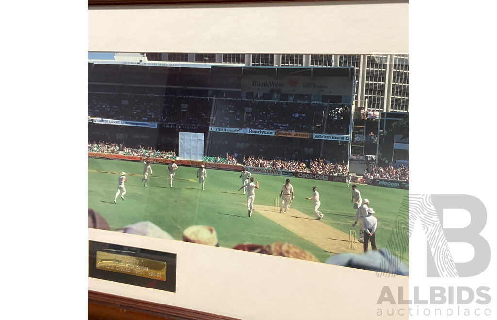 Framed - GONE - the Ashes Series W.A.C.A Ground Perth 1994-95 Print - 120x43 Cm