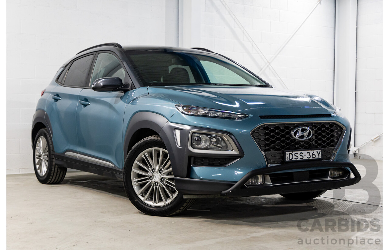 01/2018 Hyundai Kona ELITE (AWD) AWD OS 4D Wagon Ceramic Blue Metallic Turbo 1.6L