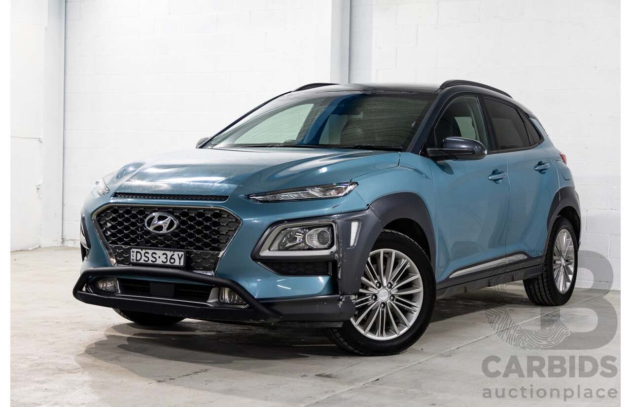 01/2018 Hyundai Kona ELITE (AWD) AWD OS 4D Wagon Ceramic Blue Metallic Turbo 1.6L