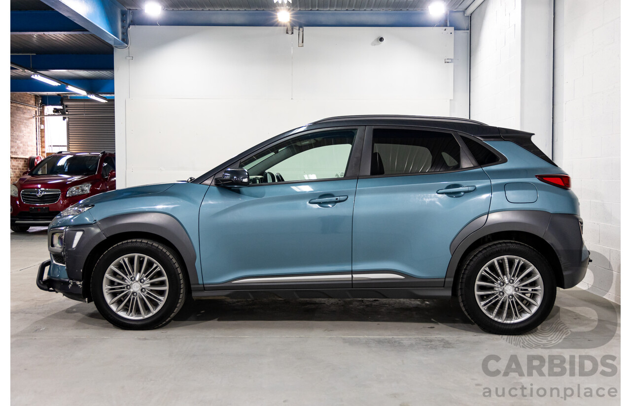 01/2018 Hyundai Kona ELITE (AWD) AWD OS 4D Wagon Ceramic Blue Metallic Turbo 1.6L