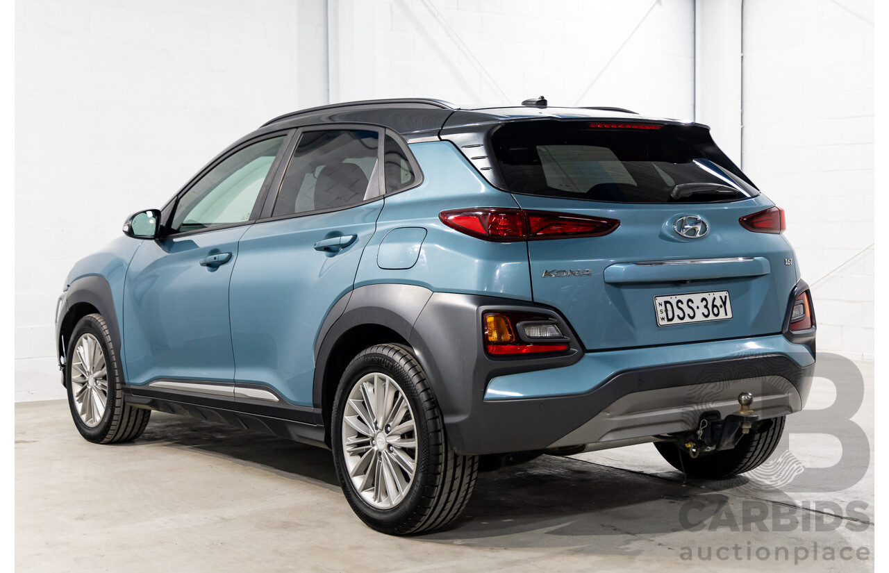 01/2018 Hyundai Kona ELITE (AWD) AWD OS 4D Wagon Ceramic Blue Metallic Turbo 1.6L