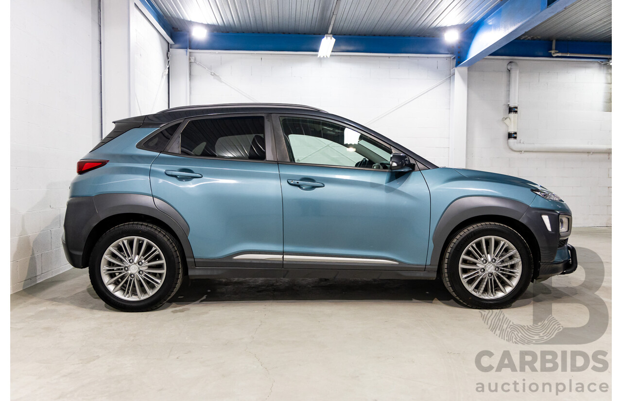 01/2018 Hyundai Kona ELITE (AWD) AWD OS 4D Wagon Ceramic Blue Metallic Turbo 1.6L