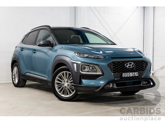 01/2018 Hyundai Kona ELITE (AWD) AWD OS 4D Wagon Ceramic Blue Metallic Turbo 1.6L