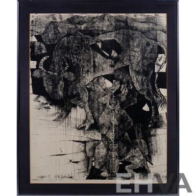 Stefan Suberlak, (20th Century, Polish, 1928-1994), Dojenie II (Milking), Lithograph, Editioned and Signed, 82 x 68 cm (frame)