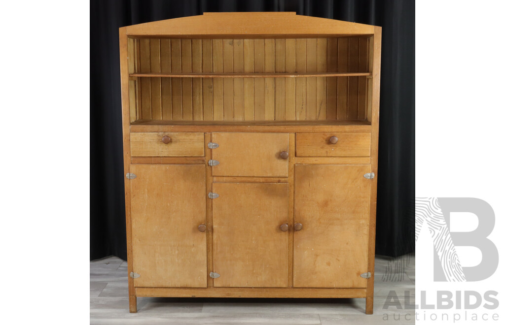 Art Deco Silky Oak Kitchen Cabinet/Meat Safe