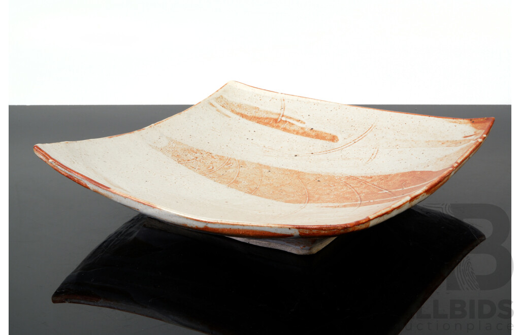 Hand Made Australian Studio Pottery Large Platter by Shigeo Shiga (1928-2011 Japanese/Australian)