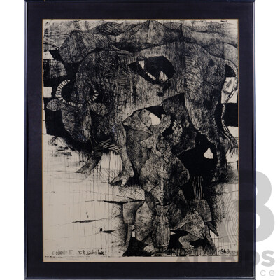 Stefan Suberlak, (20th Century, Polish, 1928-1994), Dojenie II (Milking), Lithograph, Editioned and Signed, 82 x 68 cm (frame)