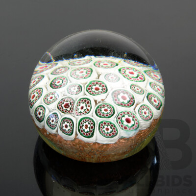 Vintage Art Glass Millefiori Paperweight