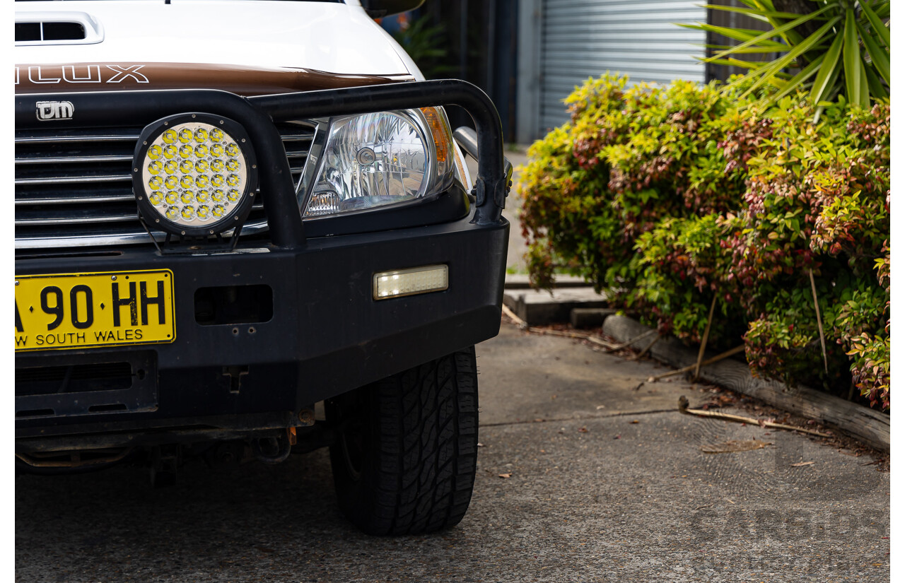 3/2007 Toyota Hilux SR KUN16R 06 Upgrade Dual Cab P/Up Glacier White Turbo Diesel 3.0L