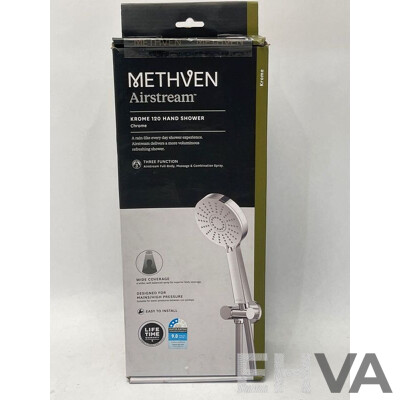Methven Krome Hand Shower Airstream 120mm 3 Function 3Star Chrome - Brand New - RRP $260