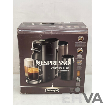 DeLonghi Nespresso Vertuo Plus Coffee Machine and Aeroccino - Brand New RRP $310