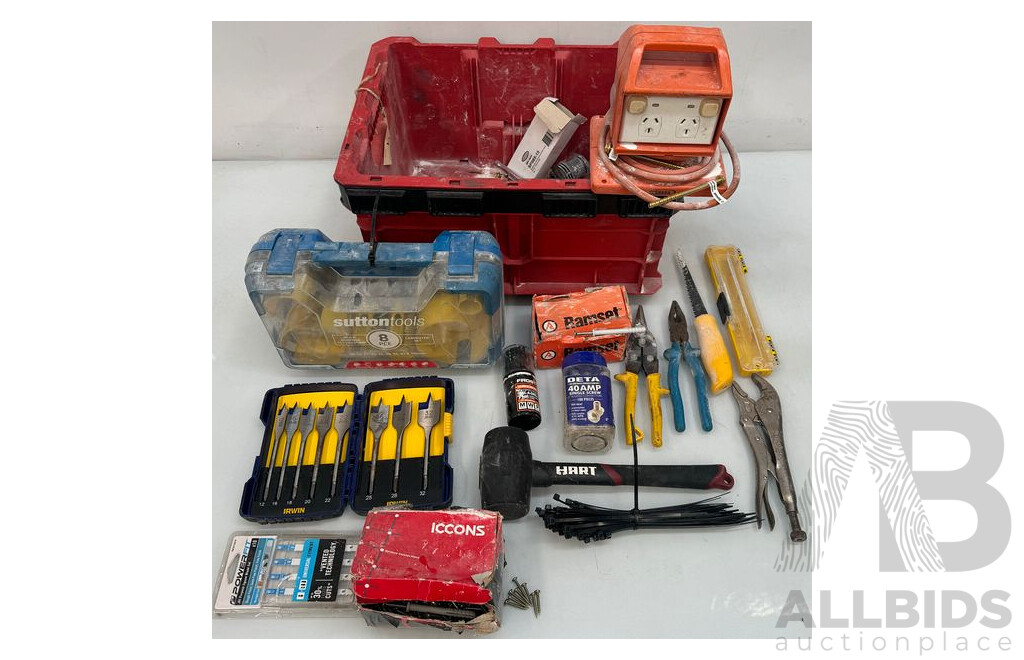 Tool Box - Screw/Saw Parts, Zip-ties, Outlets, Pliers