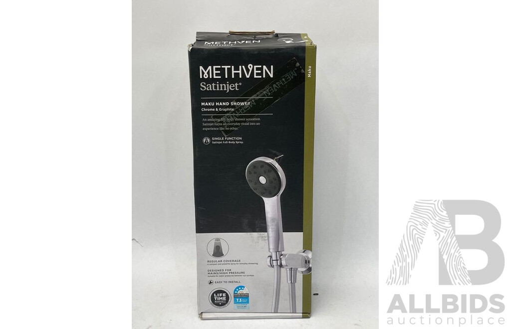 Methven  Maku Satinjet Handset WELS 3 Star 9L/min - Brand New - RRP $162