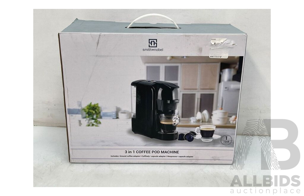 Smith + Noble 3 in 1 Coffee Capsule Machine - Brand New - RRP $249