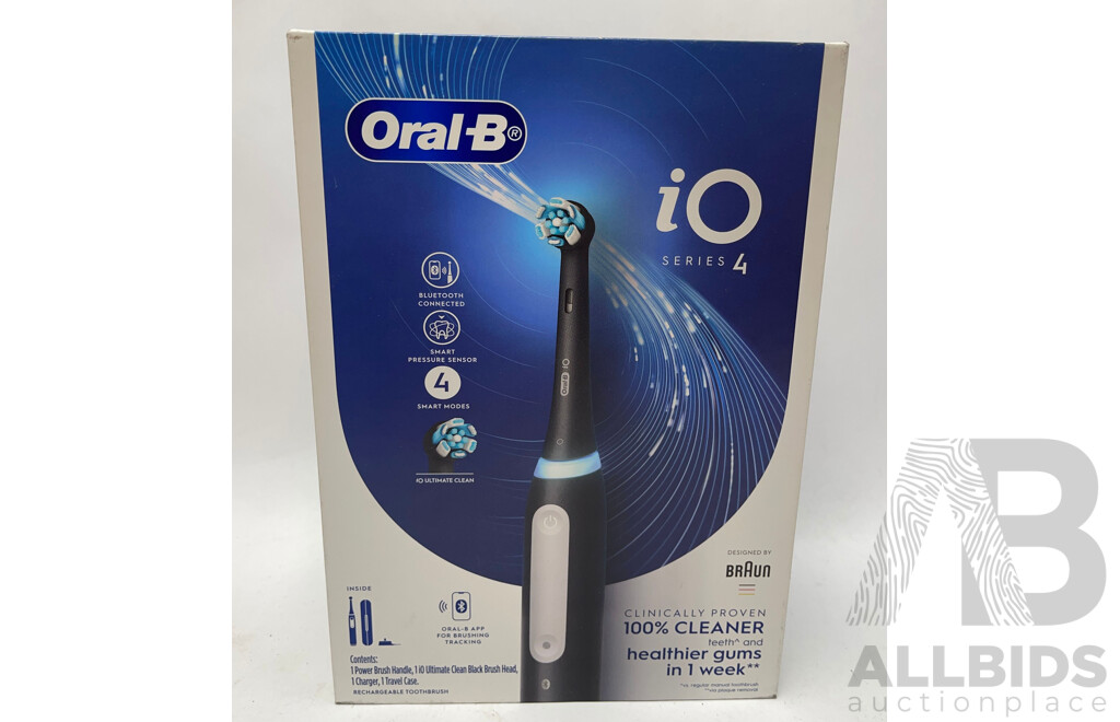 Oral-B IO Series 4 Black Electric Toothbrush - Brand New - RRP $149