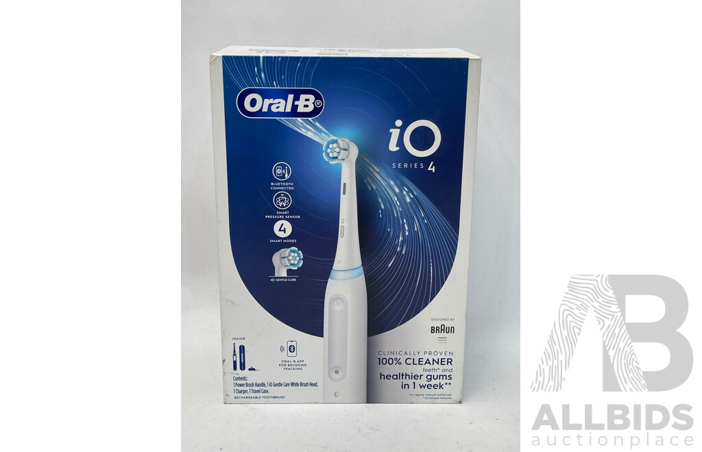 Oral-B IO Series 4 White Electric Toothbrush - Brand New - RRP $149