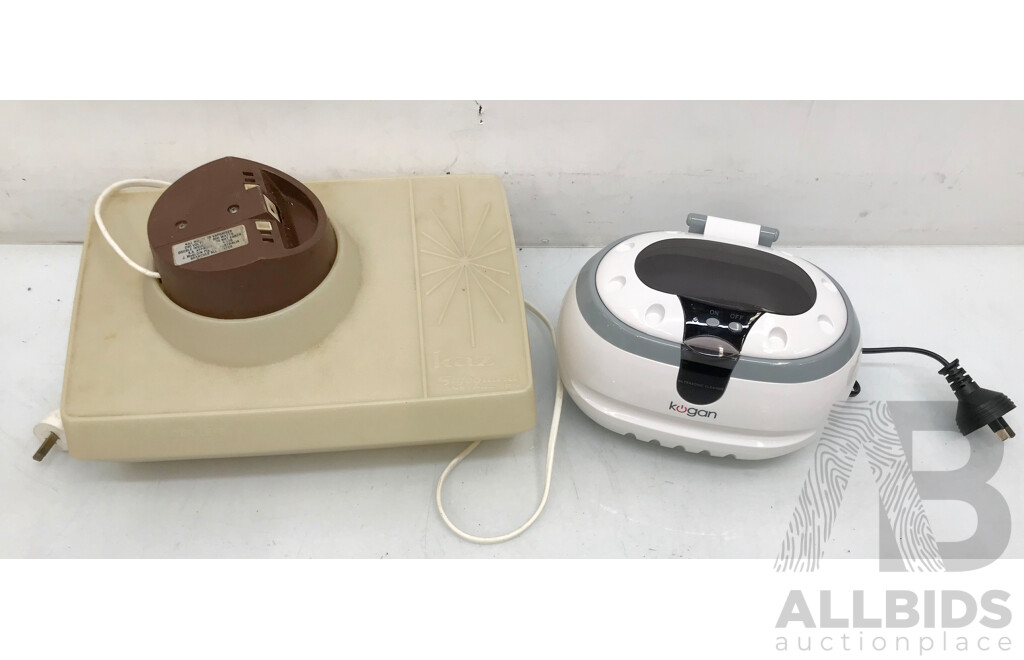 Kogan Ultrasonic Jewellery Cleaner and Vintage Kaz DynaSteam 76 Vaporizer - Lot of 2