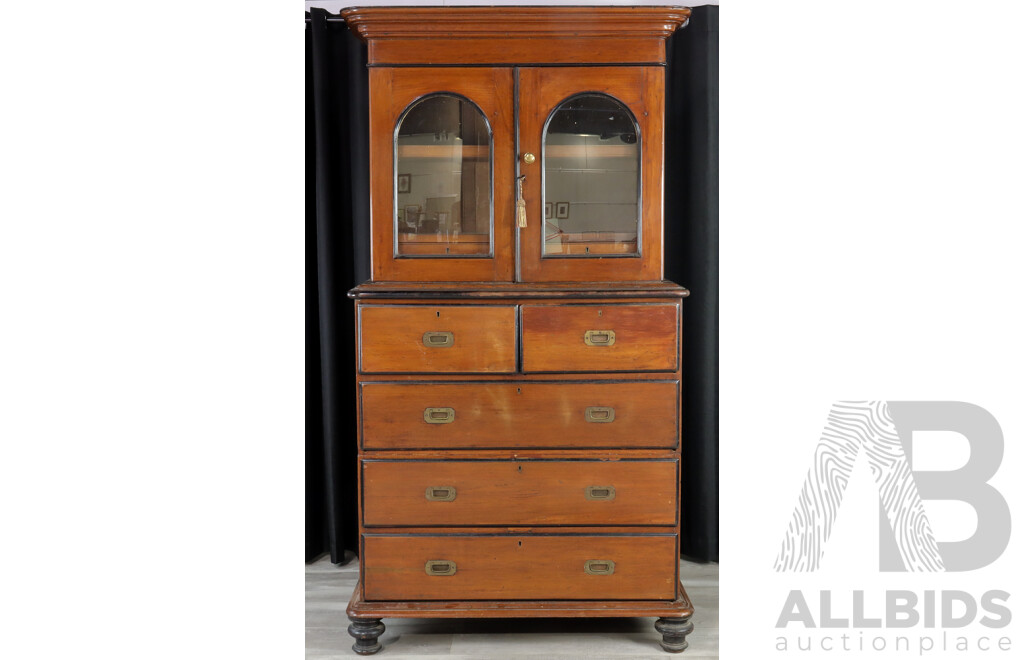 Early Victorian Mahogany Campaign Bookcase