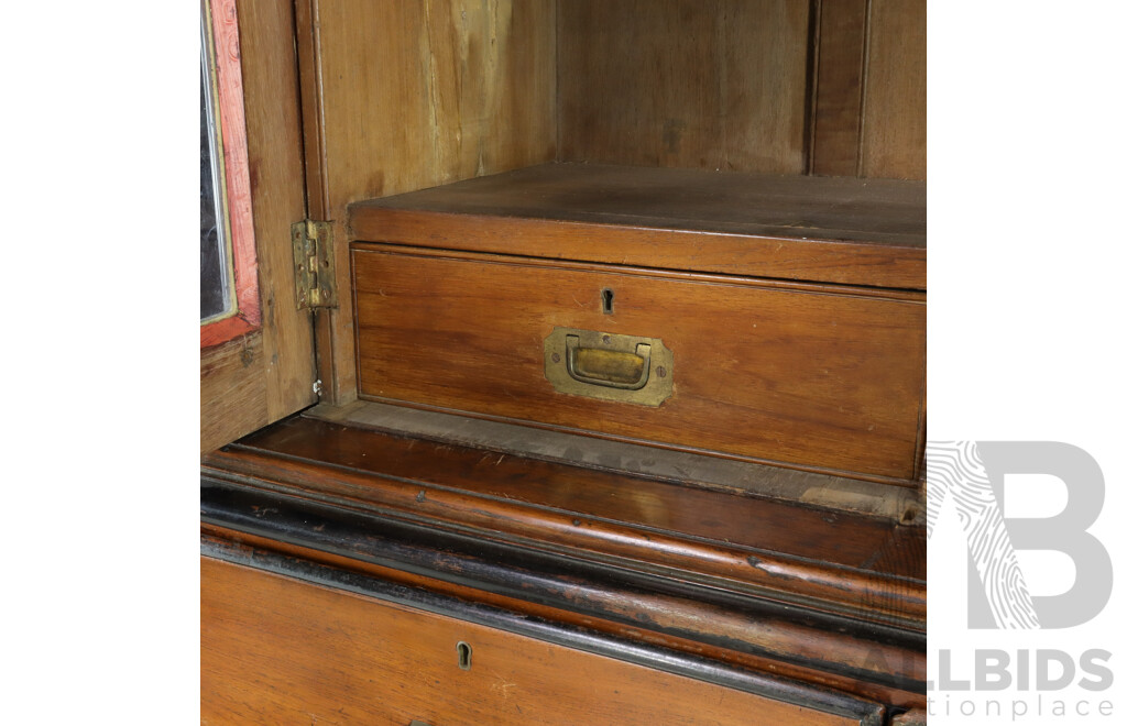 Early Victorian Mahogany Campaign Bookcase