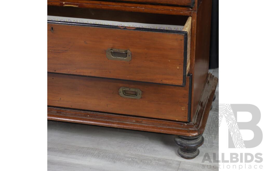 Early Victorian Mahogany Campaign Bookcase