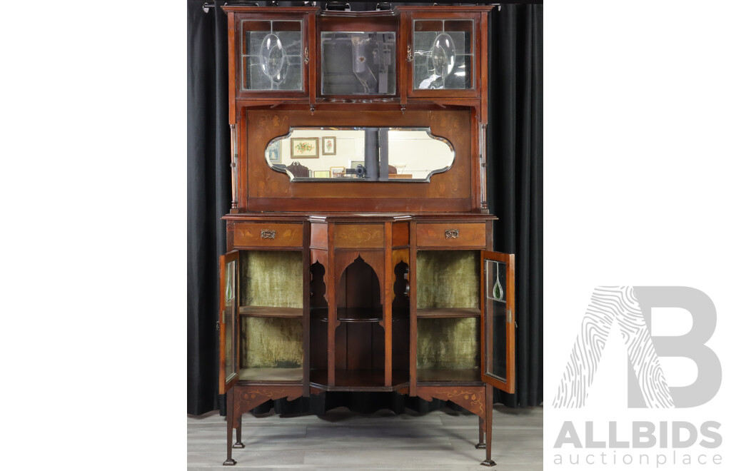 Art Nouveau Mahogany Parlour Cabinet