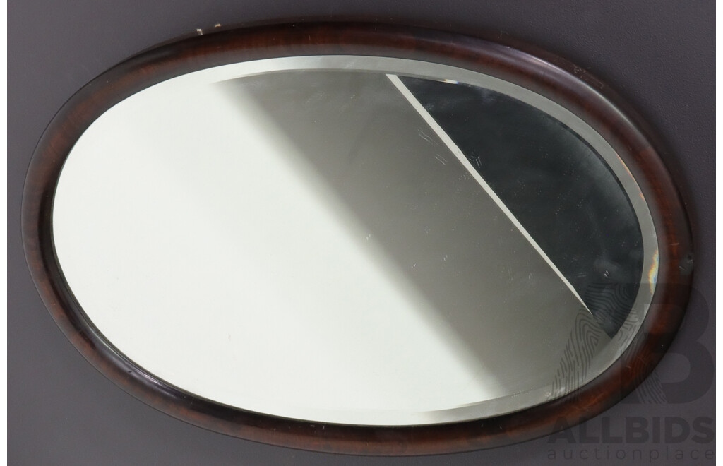 Oval Mahogany Framed Mirror