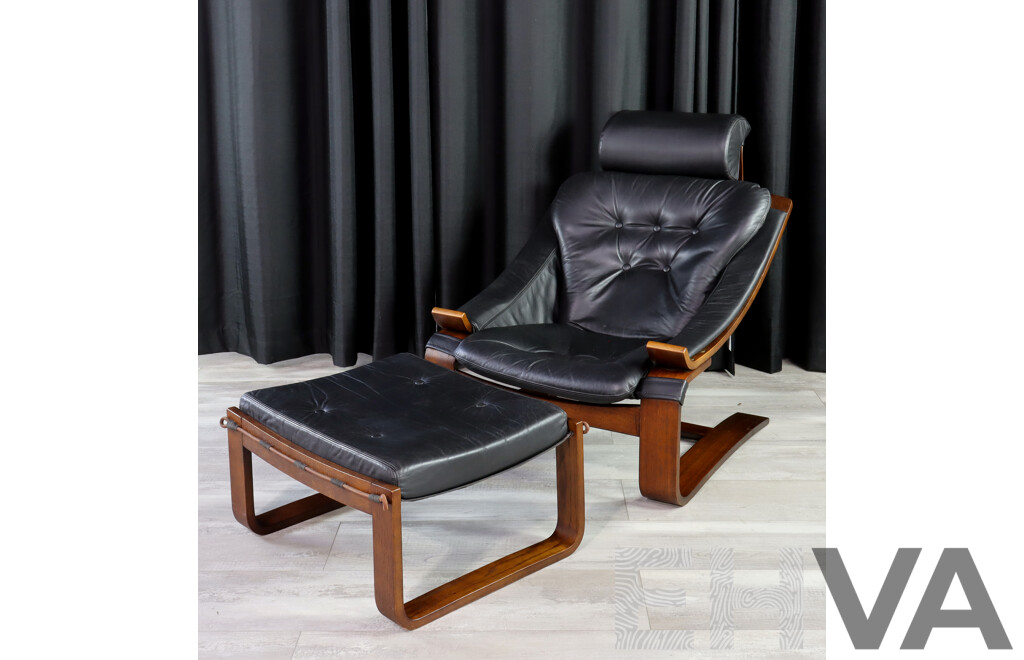 Kroken Armchair and Footstool by Ake Fribytter for Nelo Mobel