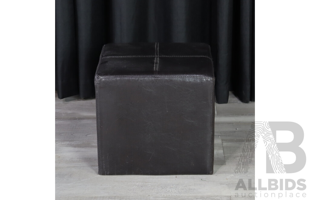 Small Vinyl Ottoman