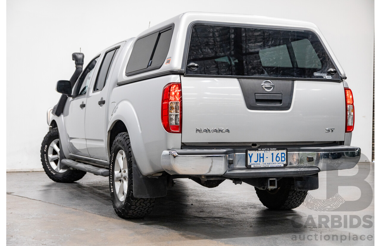 06/2012 Nissan Navara ST (4x4) D40 MY12 4d Dual Cab P/Up Silver Turbo Diesel 2.5L