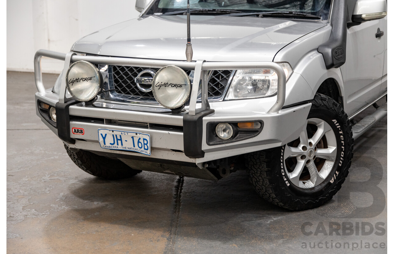 06/2012 Nissan Navara ST (4x4) D40 MY12 4d Dual Cab P/Up Silver Turbo Diesel 2.5L