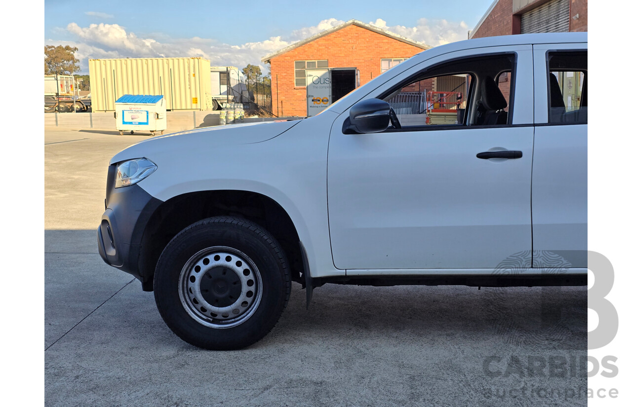 04/2018 Mercedes Benz X-Class X220d Pure 4d Dual Cab Chisana White Turbo Diesel 2.3L