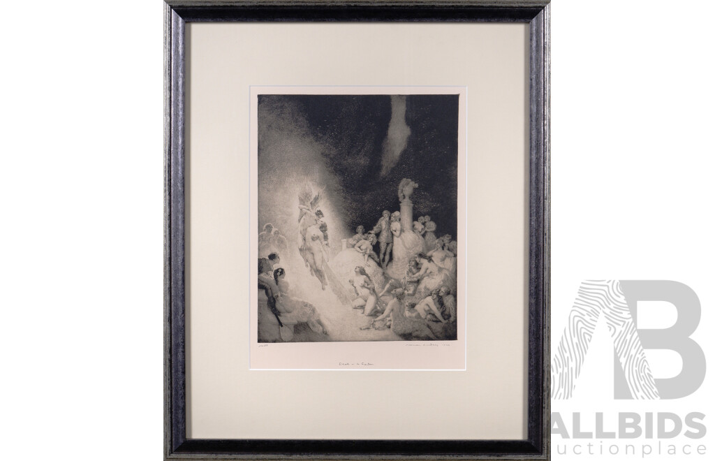 Norman Lindsay, (Early 20th/Mid-Century, Australian, 1879-1969), Death in the Garden, Facsimile Etching, Limited Edition, 62.5 x 52.5 cm (frame)