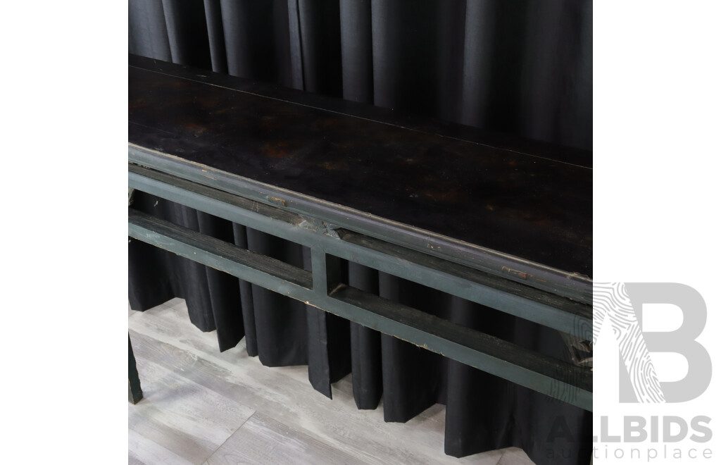 Japanese Simulated Bamboo Painted Hall Table