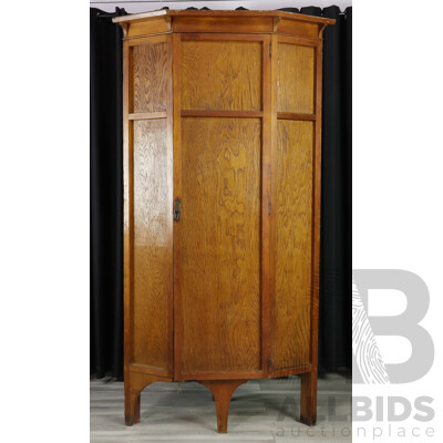 Late Edwardian Oak Corner Cabinet