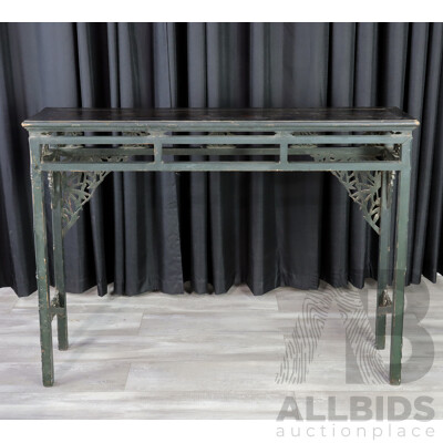 Japanese Simulated Bamboo Painted Hall Table