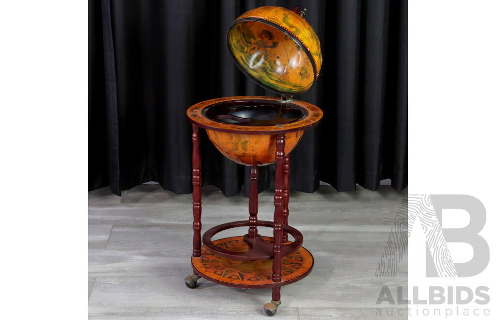 World Globe on Stand Form Drinks Cabinet