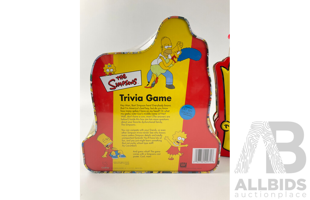 The Simpsons Trivia Game in Sealed Tin with Bart Simpson Tin