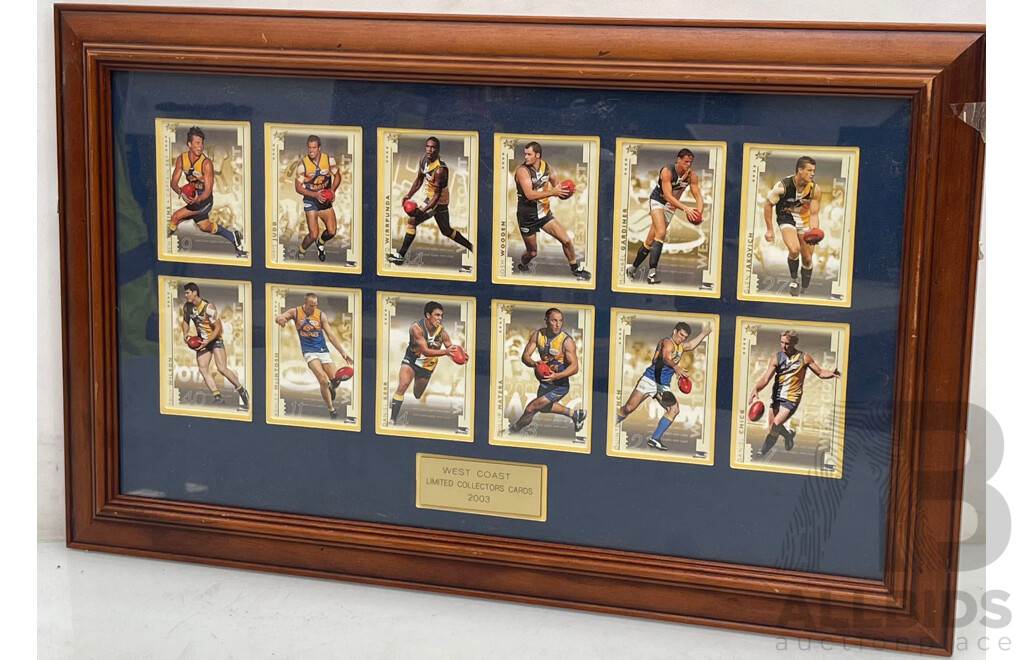 Framed Set of 2003 West Coast Eagles Collector Cards