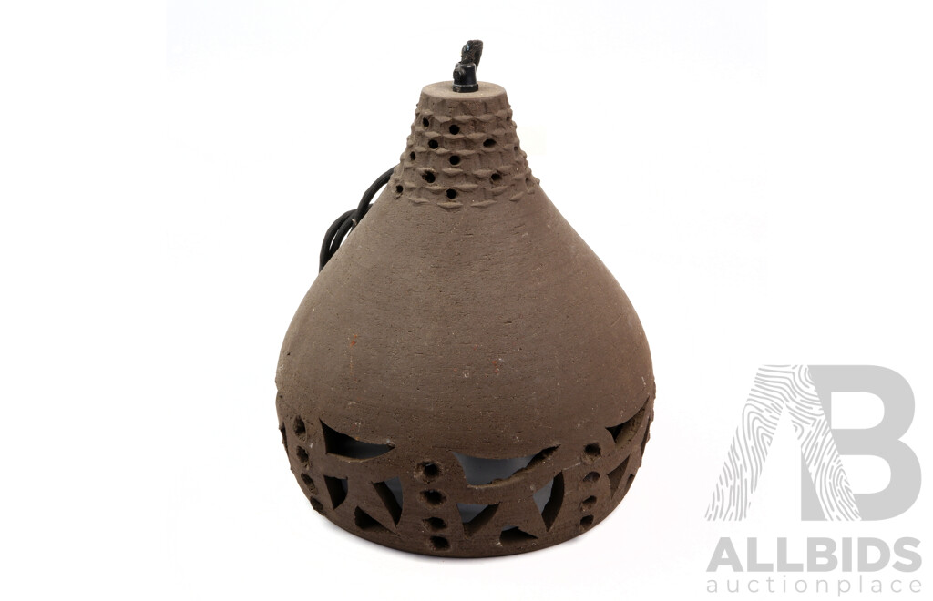 Retro Pottery  Hanging Ceiling Light Shade with Pierced Detail