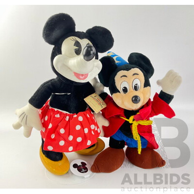 Vintage Disney Collectable Classics Minnie Mouse and Fantasia Mickey Mouse