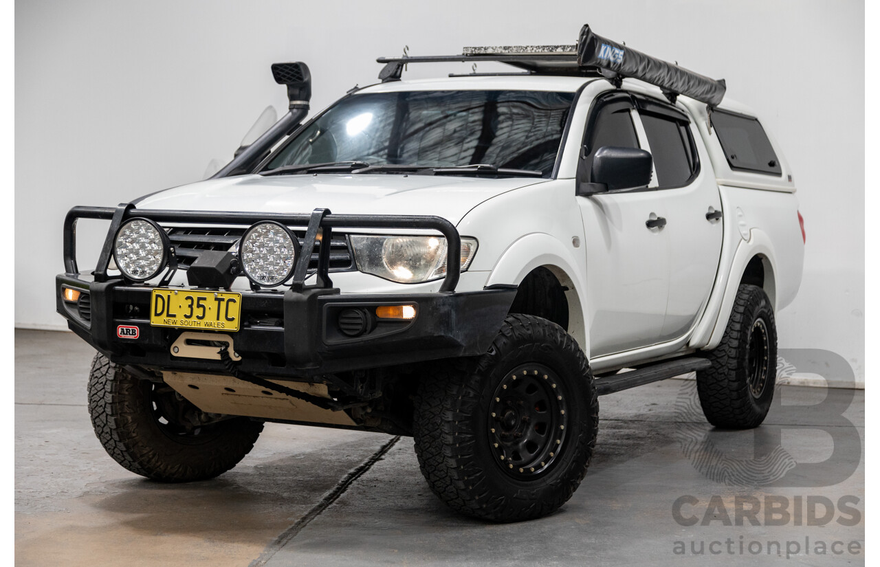 1/2013 Mitsubishi Triton GLX (4x4) MN MY13 Double Cab Utility White Turbo Diesel 2.5L