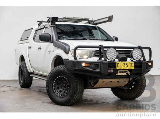 1/2013 Mitsubishi Triton GLX (4x4) MN MY13 Double Cab Utility White Turbo Diesel 2.5L