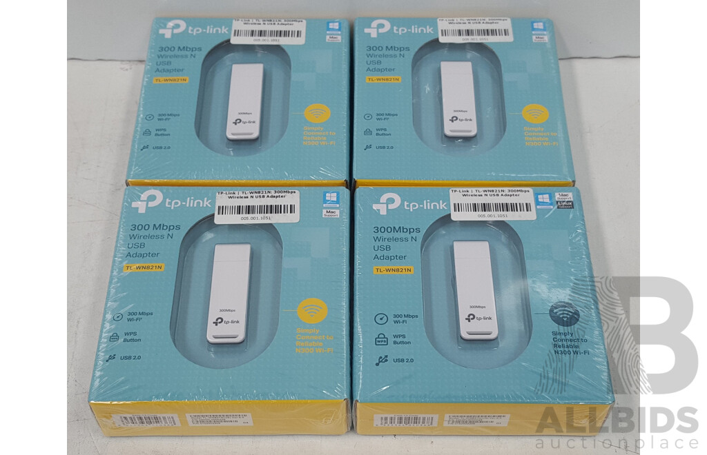 TP-Link (TL-WN821N) 300Mbps Wireless N USB Adapter - Lot of Eight *Brand New