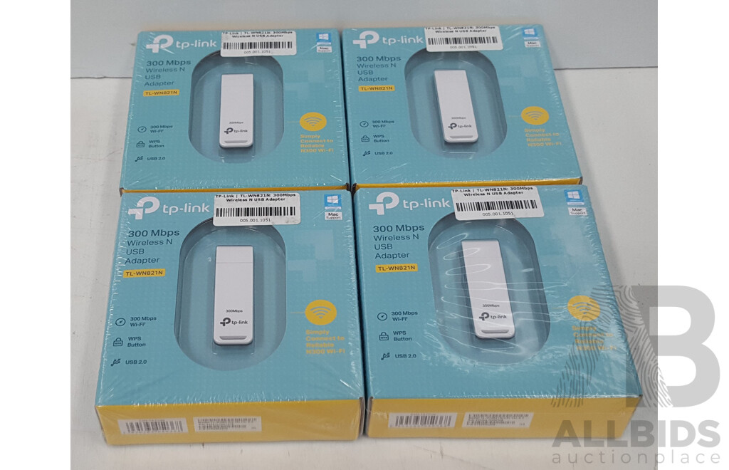 TP-Link (TL-WN821N) 300Mbps Wireless N USB Adapter - Lot of Eight *Brand New