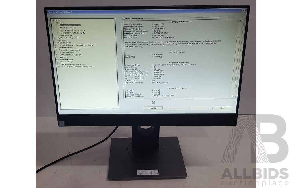 Dell OptiPlex 7470 AIO Intel Core i5 (9500) 3.00GHz-4.40GHz 6-Core CPU 23.8-Inch Touchscreen All-in-One Computer