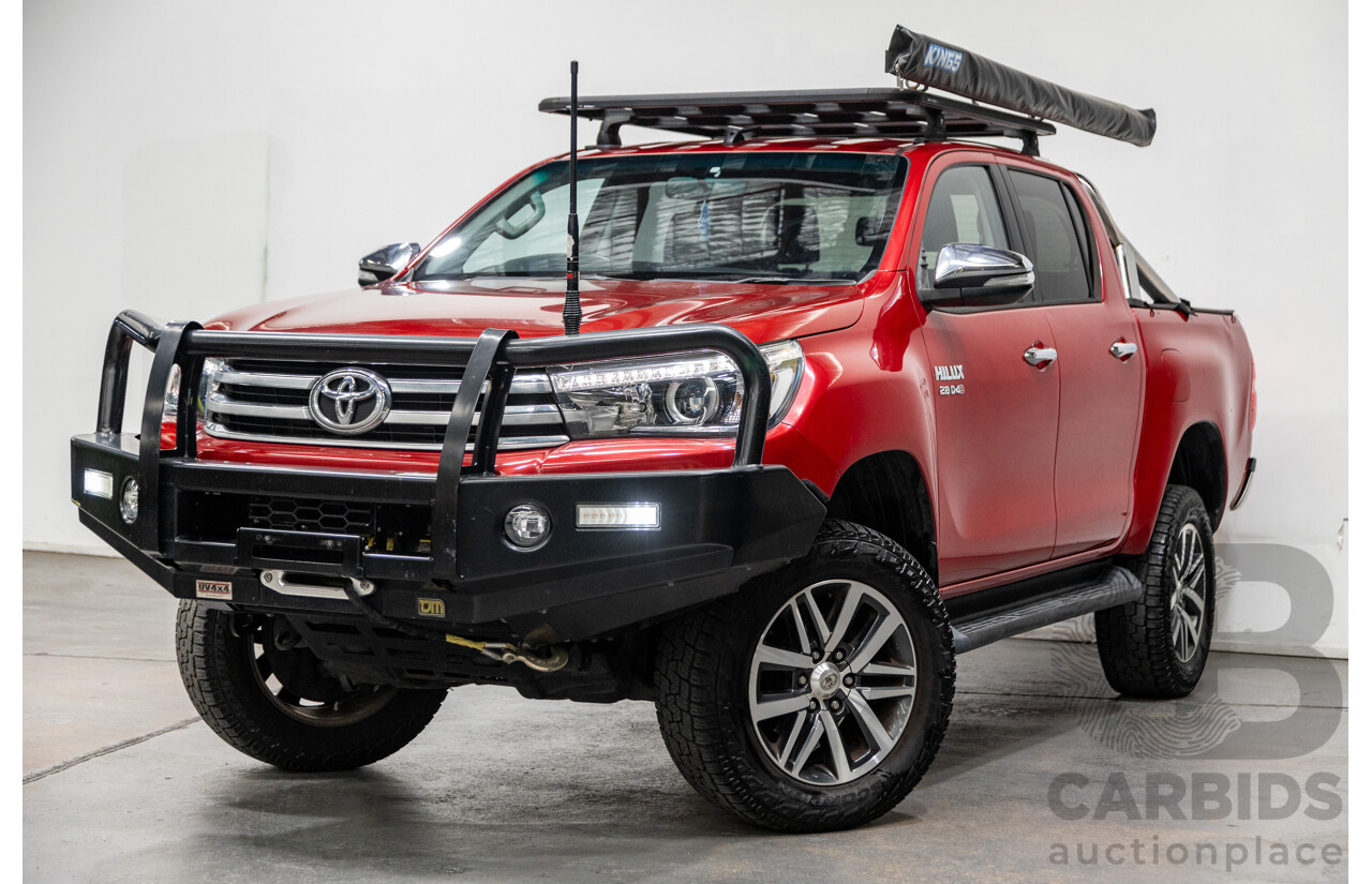 3/2016 Toyota Hilux SR5 (4x4) N80 GUN126R 4d Dual Cab Utility Olympia Red Metallic Turbo Diesel 2.8L