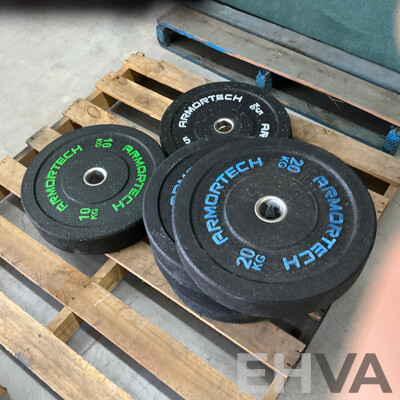 ARMORTECH Power Cage with Bar & Assorted of Weight Plates 5KG,10 KG, 20KG & Fitness Items