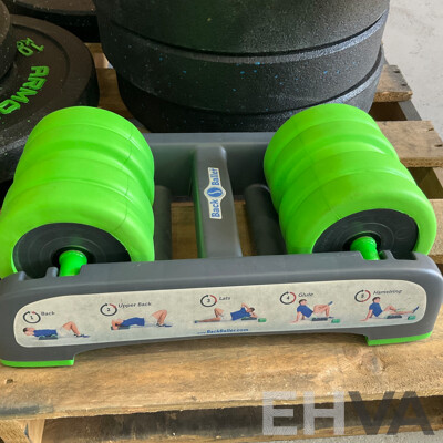 ARMORTECH Power Cage with Bar & Assorted of Weight Plates 5KG,10 KG, 20KG & Fitness Items